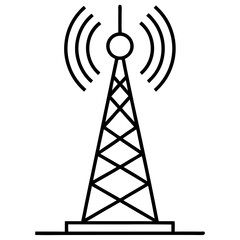 Signal Tower Premium modern thin line  Icon Image, Stock Photo, and Vector
