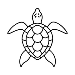 sea turtle icon, sea turtle line art - simple line art of sea turtle, perfect for sea turtle logos and icons