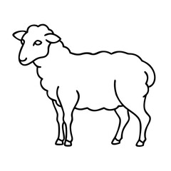 sheep icon, sheep line art - simple line art of sheep, perfect for sheep logos and icons