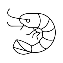 shrimp icon, shrimp line art - simple line art of shrimp, perfect for shrimp logos and icons