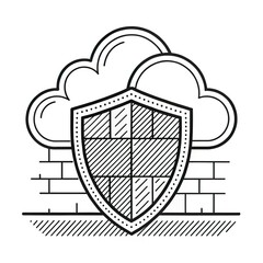 Icono de firewall para plataforma en la nube