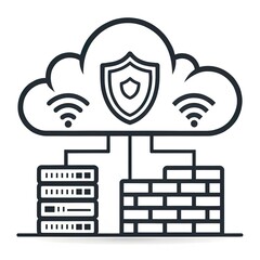 Icono de firewall para plataforma en la nube
