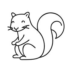 squirrel icon, squirrel line art - simple line art of squirrel, perfect for squirrel logos and icons