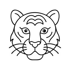 tiger icon, tiger line art - simple line art of tiger, perfect for tiger logos and icons