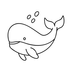 whale icon, whale line art - simple line art of whale, perfect for whale logos and icons