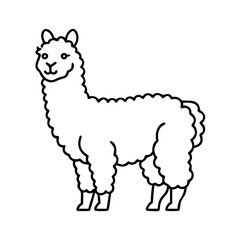 alpaca icon, alpaca line art - simple line art of alpaca, perfect for alpaca logos and icons