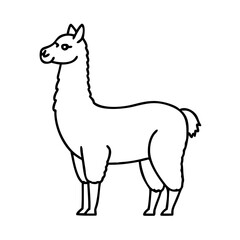 alpaca icon, alpaca line art - simple line art of alpaca, perfect for alpaca logos and icons