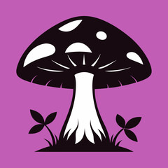 mushrooms on a black background