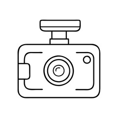 car dashcam icon, car dashcam line art - simple line art of car dashcam, perfect for car dashcam logos and icons