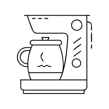 recommend clip art: coffee maker icon, coffee maker line art - simple line art of coffee maker, perfect for coffee maker logos and icons