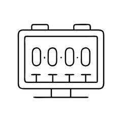digital clock icon, digital clock line art - simple line art of digital clock, perfect for digital clock logos and icons