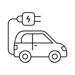 Obraz premium electric car icon, electric car line art - simple line art of electric car, perfect for electric car logos and icons