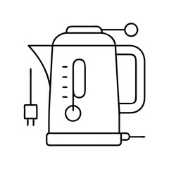electric kettle icon, electric kettle line art - simple line art of electric kettle, perfect for electric kettle logos and icons