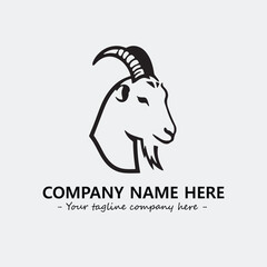 Head of goat illustration black and white for logo company vector image
