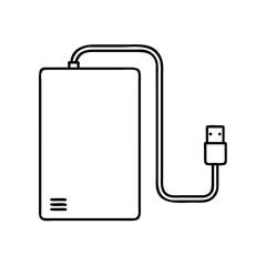 external hard drive icon, external hard drive line art - simple line art of external hard drive, perfect for external hard drive logos and icons