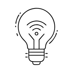 light bulb smart bulb icon, light bulb smart bulb line art - simple line art of light bulb smart bulb, perfect for light bulb smart bulb logos and icons