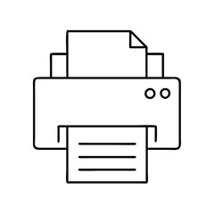 printer icon, printer line art - simple line art of printer, perfect for printer logos and icons