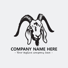 Head of goat illustration black and white for logo company vector image