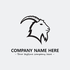Head of goat illustration black and white for logo company vector image