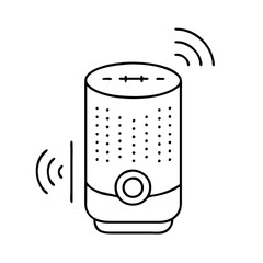 smart home speaker icon, smart home speaker line art - simple line art of smart home speaker, perfect for smart home speaker logos and icons