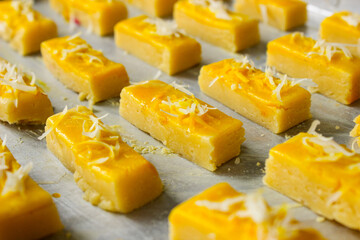 Kastengel cookies dough before baking. Dutch influenced-Indonesian cheese cookies. Popular during Eid Al Fitr in Indonesia.