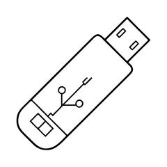 usb flash drive icon, usb flash drive line art - simple line art of usb flash drive, perfect for usb flash drive logos and icons