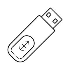 usb flash drive icon, usb flash drive line art - simple line art of usb flash drive, perfect for usb flash drive logos and icons