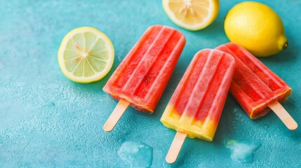 Refreshing Strawberry Lemon Popsicles Summer Treat on a Stick