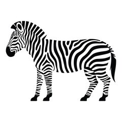 Fototapeta premium Zebra Stripes Abstract Line Art, Silhouette, Vector, Icon, Logo, White Background.