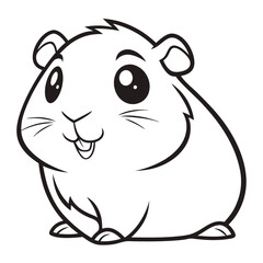 Guinea Pig Silhouette Art Clean Minimal Pet Outline
