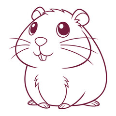 Guinea Pig Outline Art Minimal Pet Shape Vector