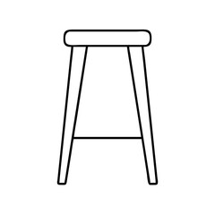 bar stool icon, bar stool line art - simple line art of bar stool, perfect for bar stool logos and icons