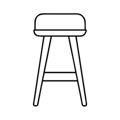 bar stool icon, bar stool line art - simple line art of bar stool, perfect for bar stool logos and icons