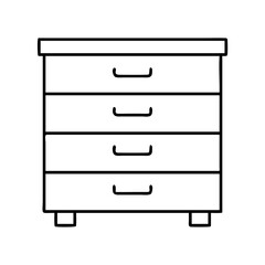 chest of drawers icon, chest of drawers line art - simple line art of chest of drawers, perfect for chest of drawers logos and icons