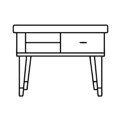 console table icon, console table line art - simple line art of console table, perfect for console table logos and icons