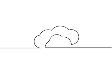 continuous line cloud logo design
