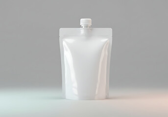 White stand up spout pouch mockup template for sauce liquid product