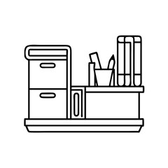 desk organizer icon, desk organizer line art - simple line art of desk organizer, perfect for desk organizer logos and icons