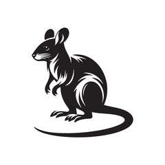 Kangaroo Rat Silhouette - Minimalist Kangaroo Rat - Kangaroo Rat Design - Illustration Of  Kangaroo Rat.