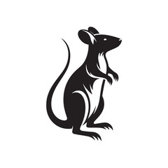 Kangaroo Rat Silhouette - Minimalist Kangaroo Rat - Kangaroo Rat Design - Illustration Of  Kangaroo Rat.