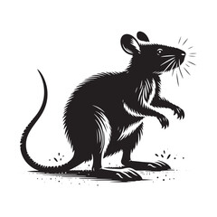 Kangaroo Rat Silhouette - Minimalist Kangaroo Rat - Kangaroo Rat Design - Illustration Of  Kangaroo Rat.