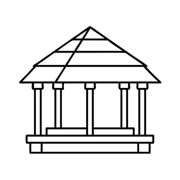 recommend clip art: gazebo icon, gazebo line art - simple line art of gazebo, perfect for gazebo logos and icons