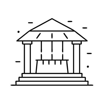 recommend clip art: gazebo icon, gazebo line art - simple line art of gazebo, perfect for gazebo logos and icons