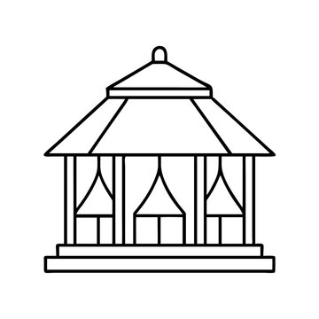 recommend clip art: gazebo icon, gazebo line art - simple line art of gazebo, perfect for gazebo logos and icons
