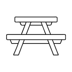 picnic table icon, picnic table line art - simple line art of picnic table, perfect for picnic table logos and icons