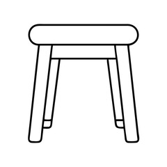 stool icon, stool line art - simple line art of stool, perfect for stool logos and icons