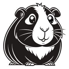Cute Guinea Pig Silhouette Black Minimalist Animal Design
