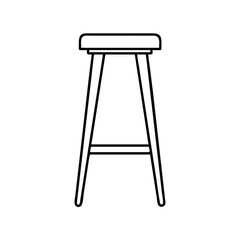 bar stool icon, bar stool line art - simple line art of bar stool, perfect for bar stool logos and icons