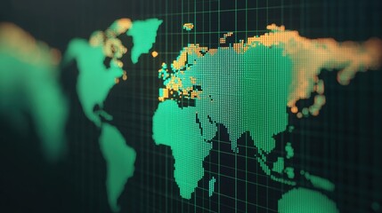 Obraz premium Global Economic Trends concept. Economic recovery visualization with green upward arrows