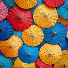 Colorful Umbrellas Wall Display